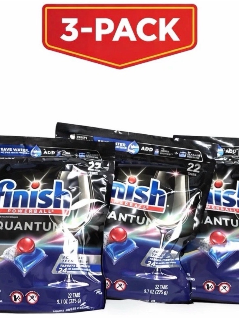 Quantum Powerball Dishwasher Tablets, Black Packaging - 3-Pack